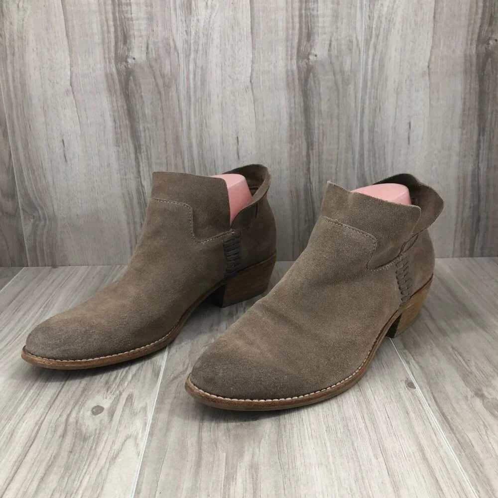Dolce Vita Ankle Boots Womens 9 Brown Suede Slip On Booties